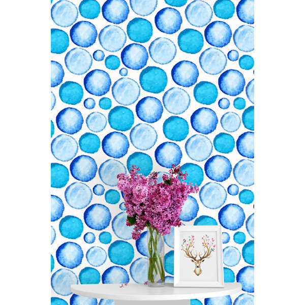 Ebern Designs Cedarcliffe Bubbles Peel and Stick Wallpaper Panel Wayfair Canada